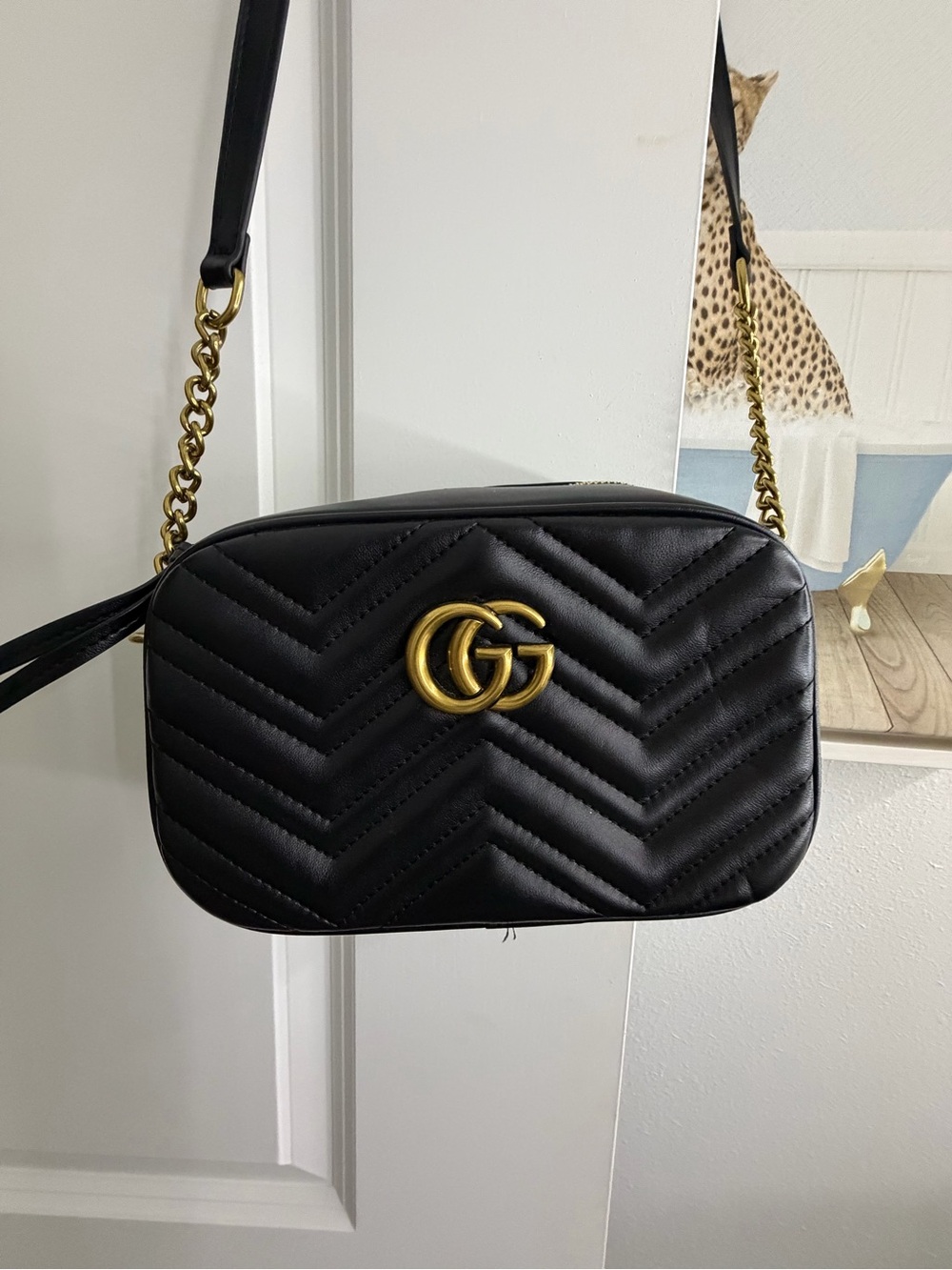 Gucci Black GG Marmont Quilted Shoulder Bag